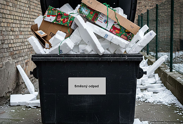Vánoční pasti na třídění. Proč polystyren z dárků nepatří do černé popelnice